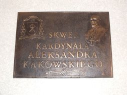 Tablica - Skwer Kardynała Aleksandra Krakowskiego