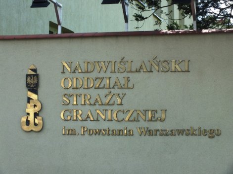 Napis mosiężny dla Nadwiślańskiego Oddziału Straży Granicznej
